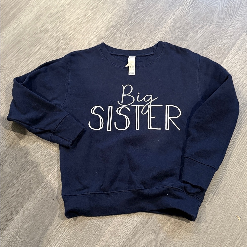 Navy 'Big Sister' Sweatshirt